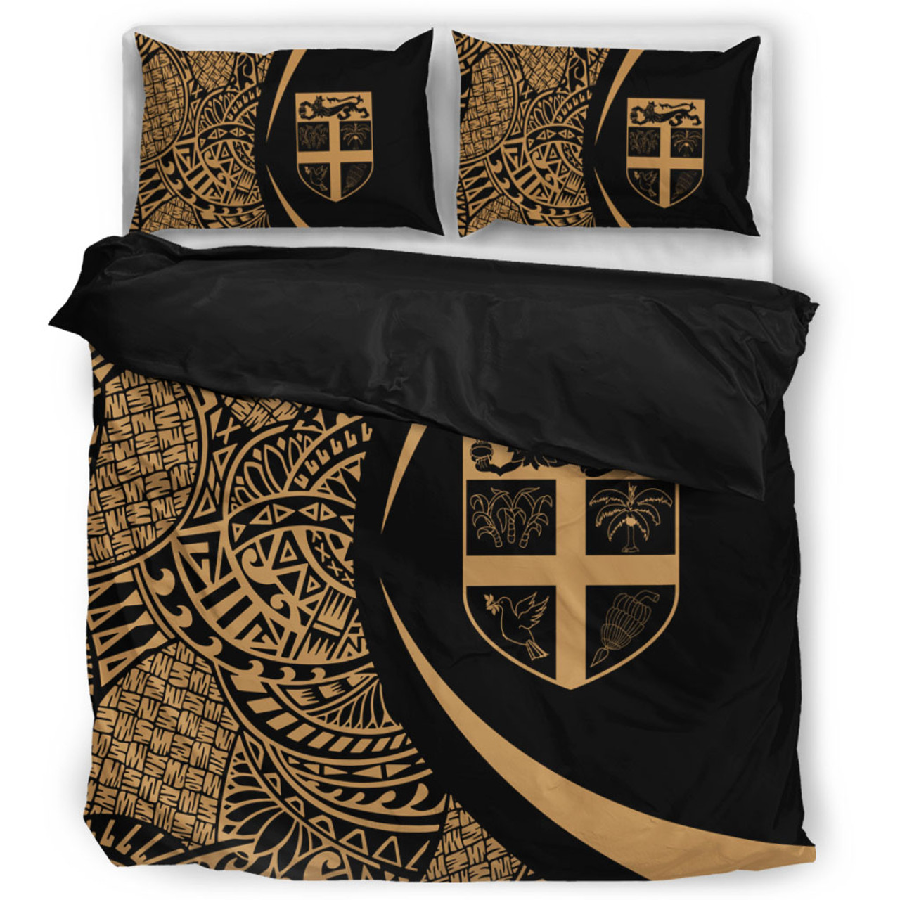 Fiji Bedding Set Lauhala Gold Circle Style