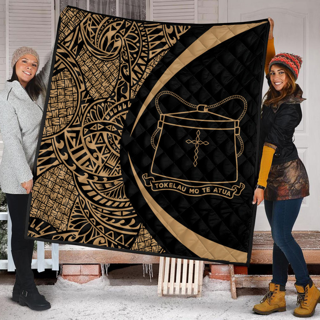 Tokelau Premium Quilt Lauhala Gold Circle Style