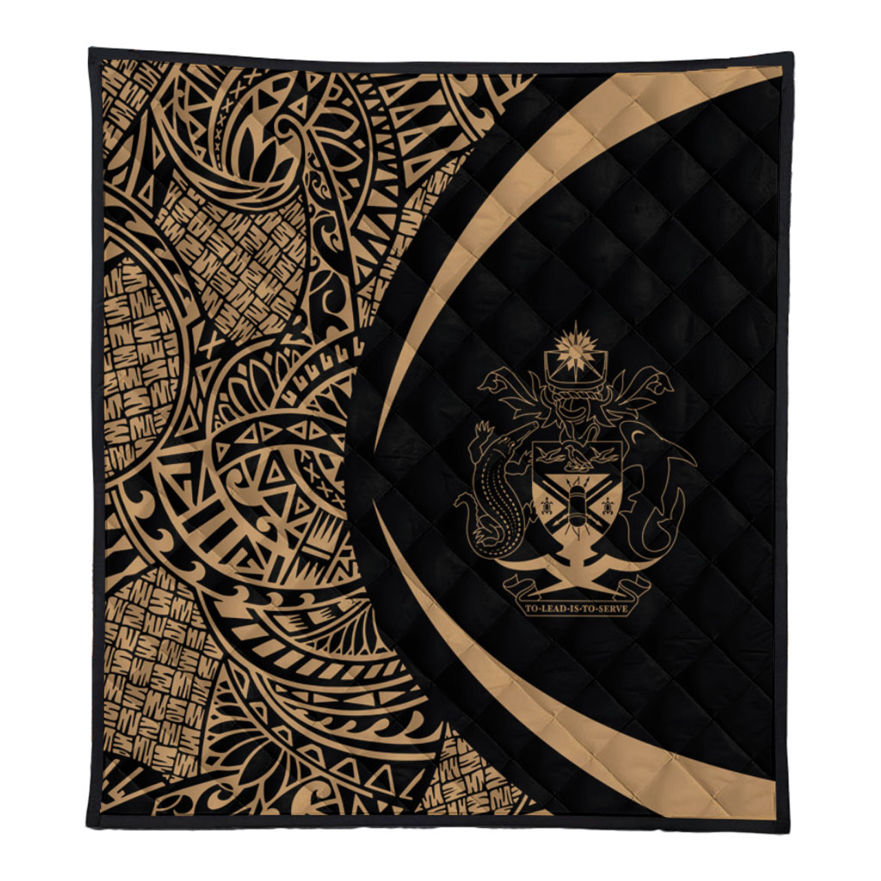 Solomon Islands Premium Quilt Lauhala Gold Circle Style