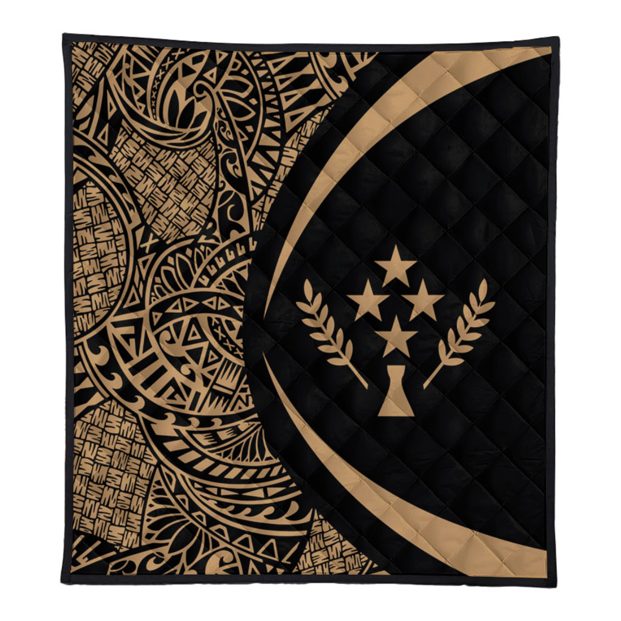 Kosrae Premium Quilt Lauhala Gold Circle Style