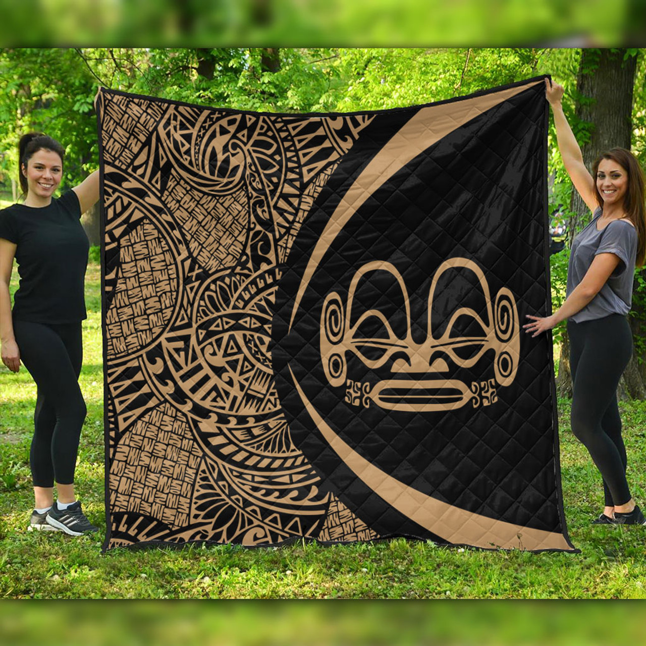 Marquesas Islands Premium Quilt Lauhala Gold Circle Style