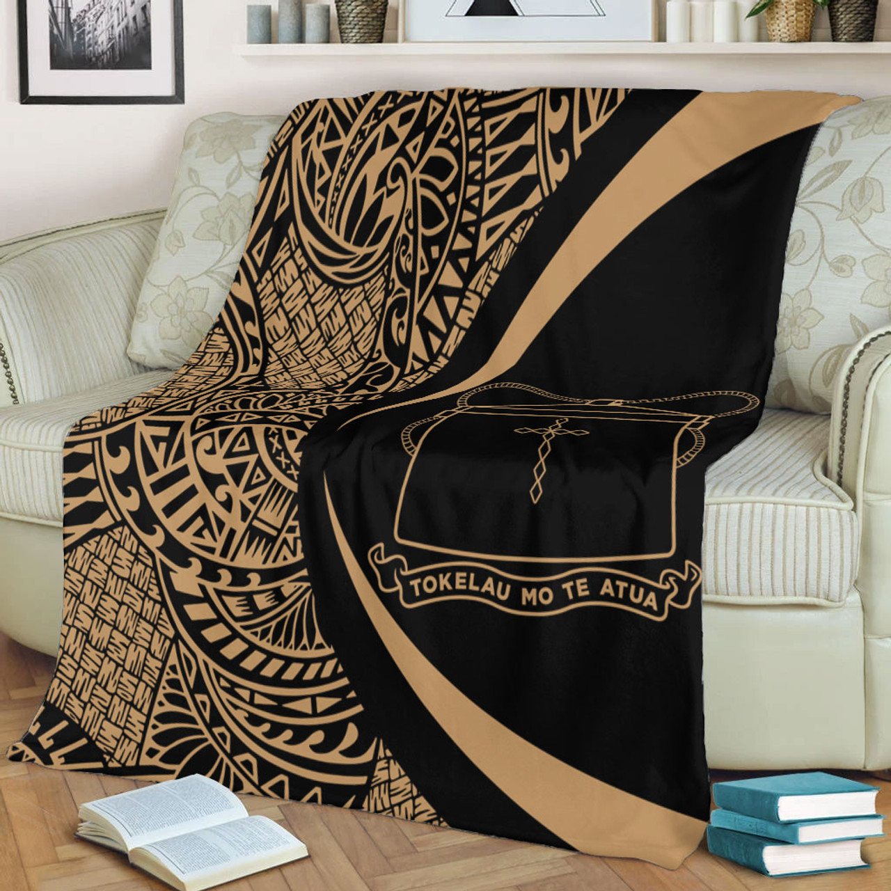 Tokelau Premium Blanket Lauhala Gold Circle Style