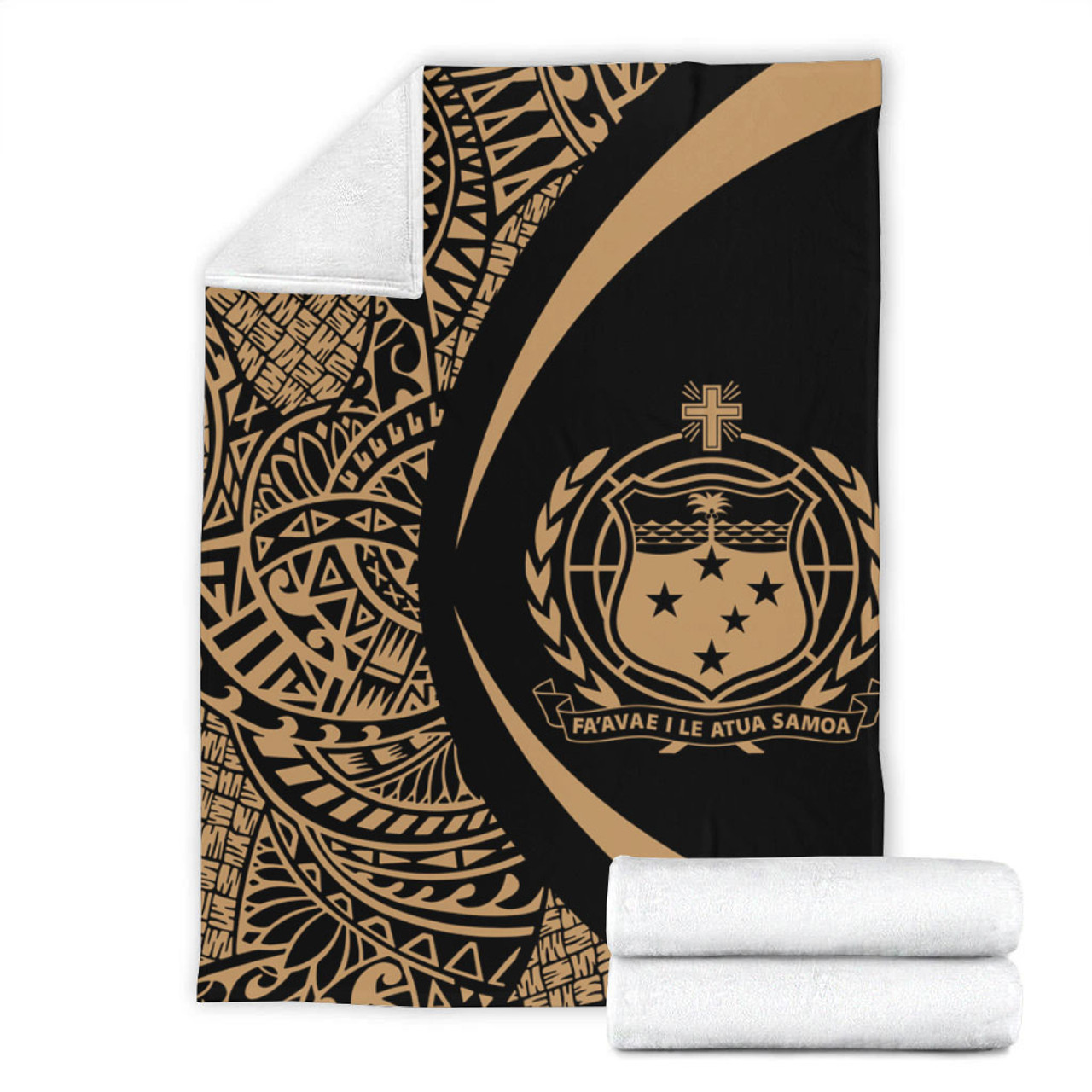 Samoa Premium Blanket Lauhala Gold Circle Style