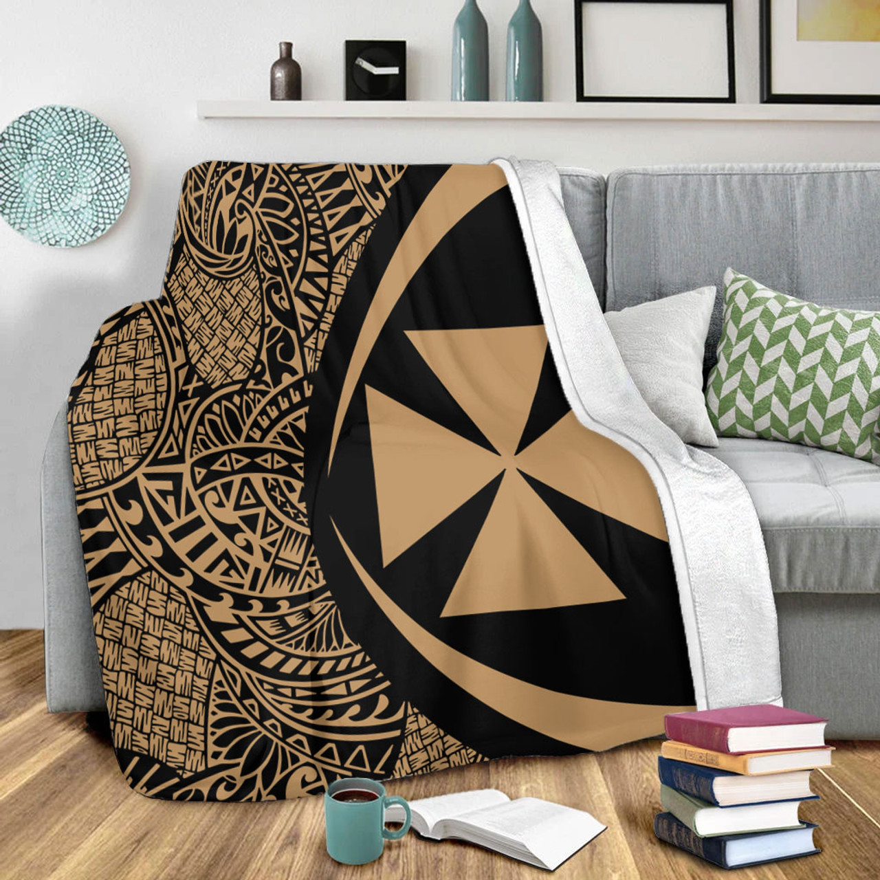 Wallis And Futuna Premium Blanket Lauhala Gold Circle Style
