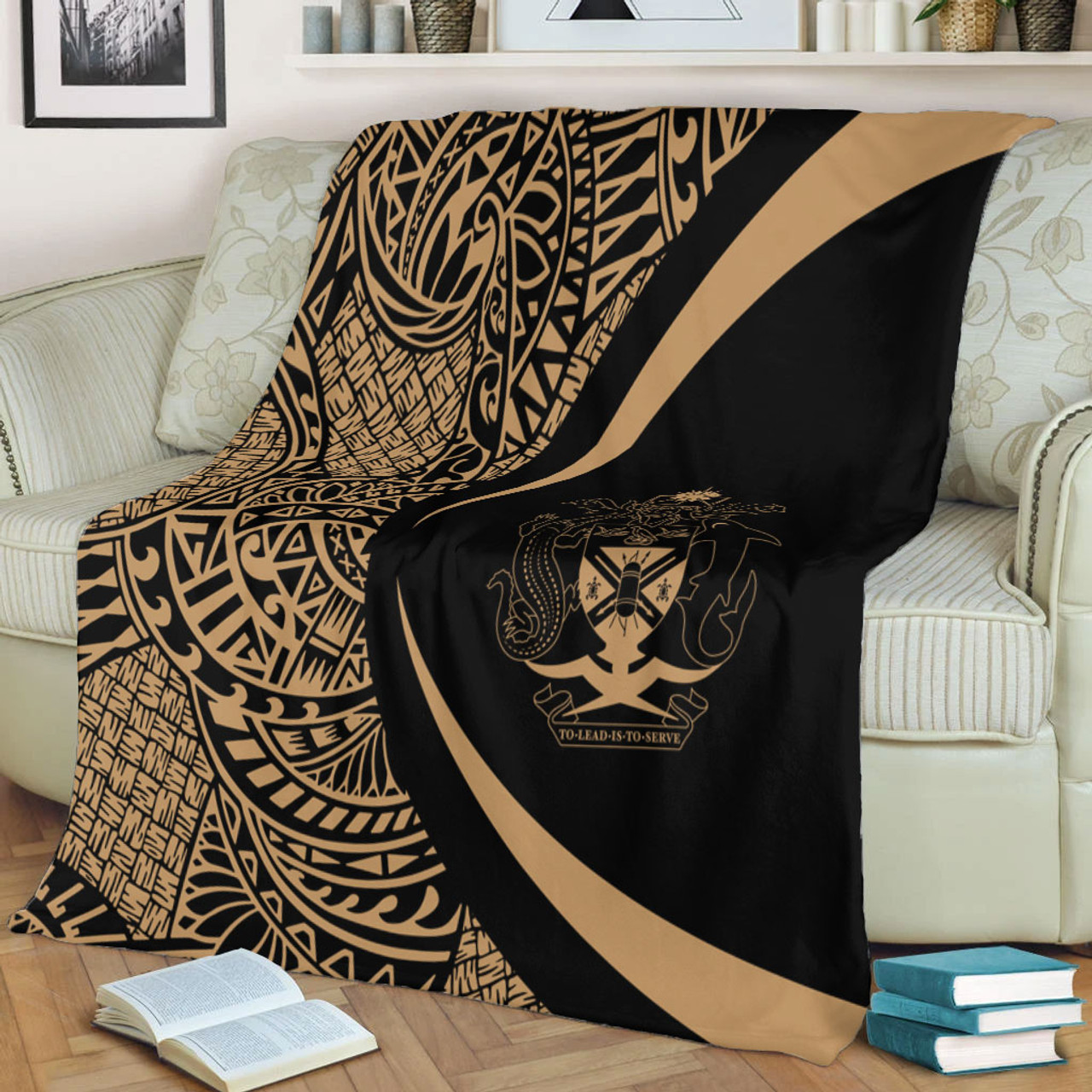 Solomon Islands Premium Blanket Lauhala Gold Circle Style