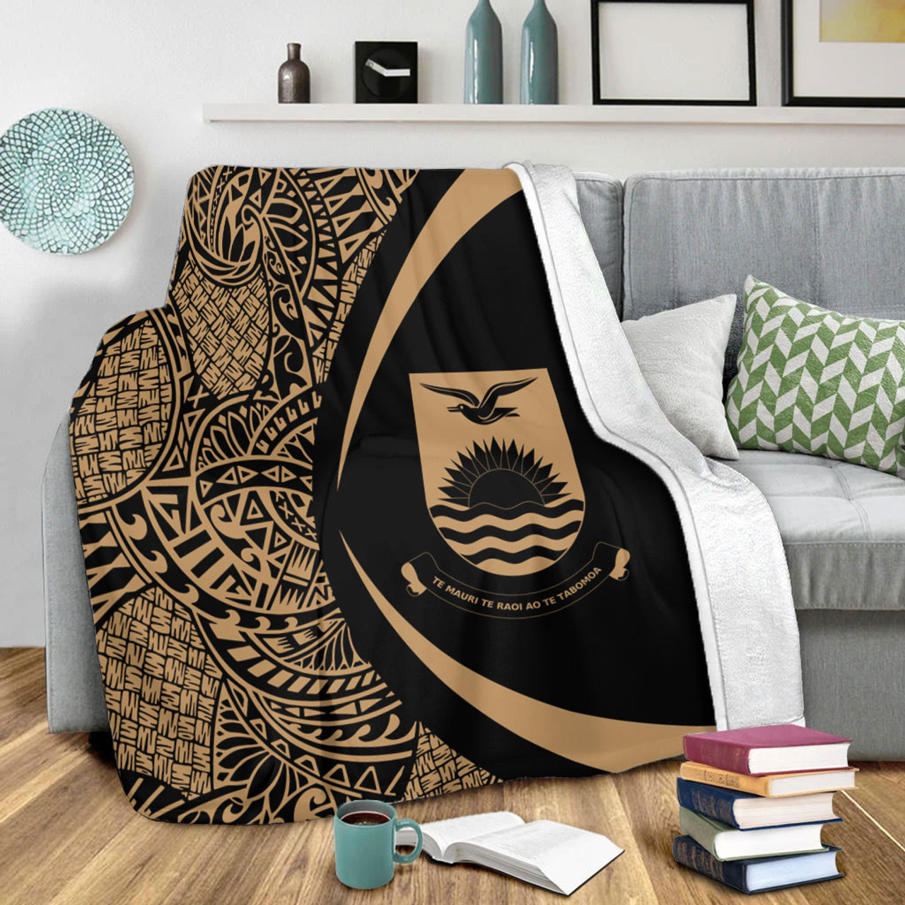 Kiribati Premium Blanket Lauhala Gold Circle Style