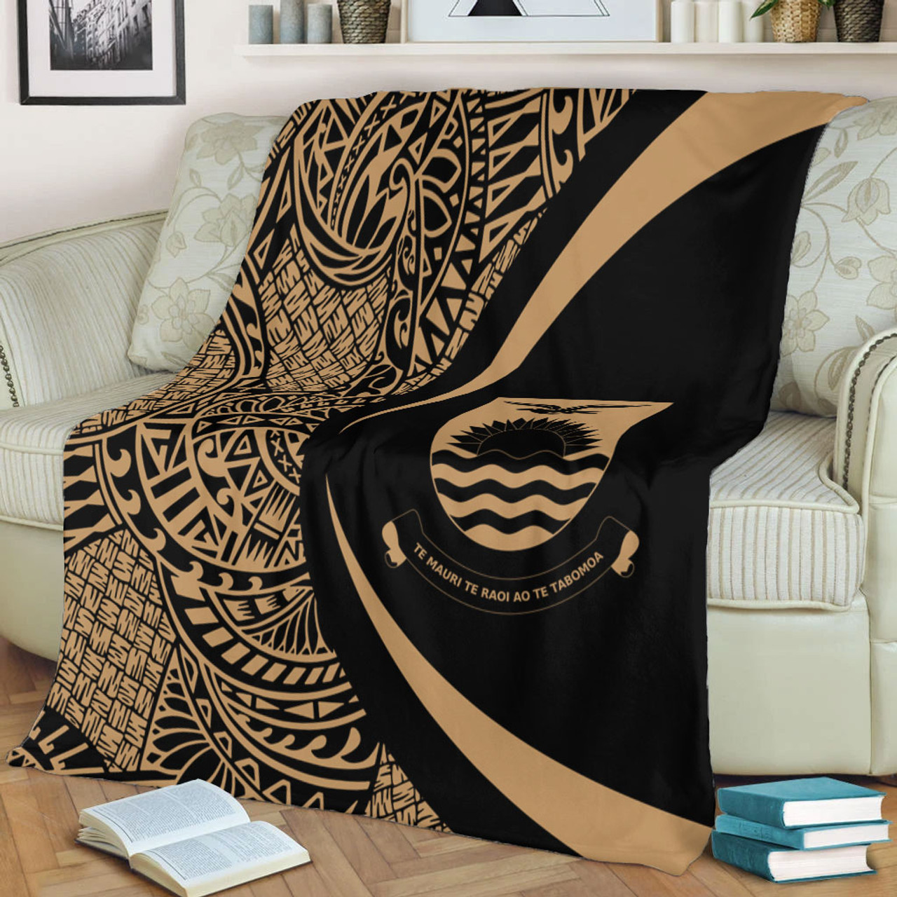 Kiribati Premium Blanket Lauhala Gold Circle Style