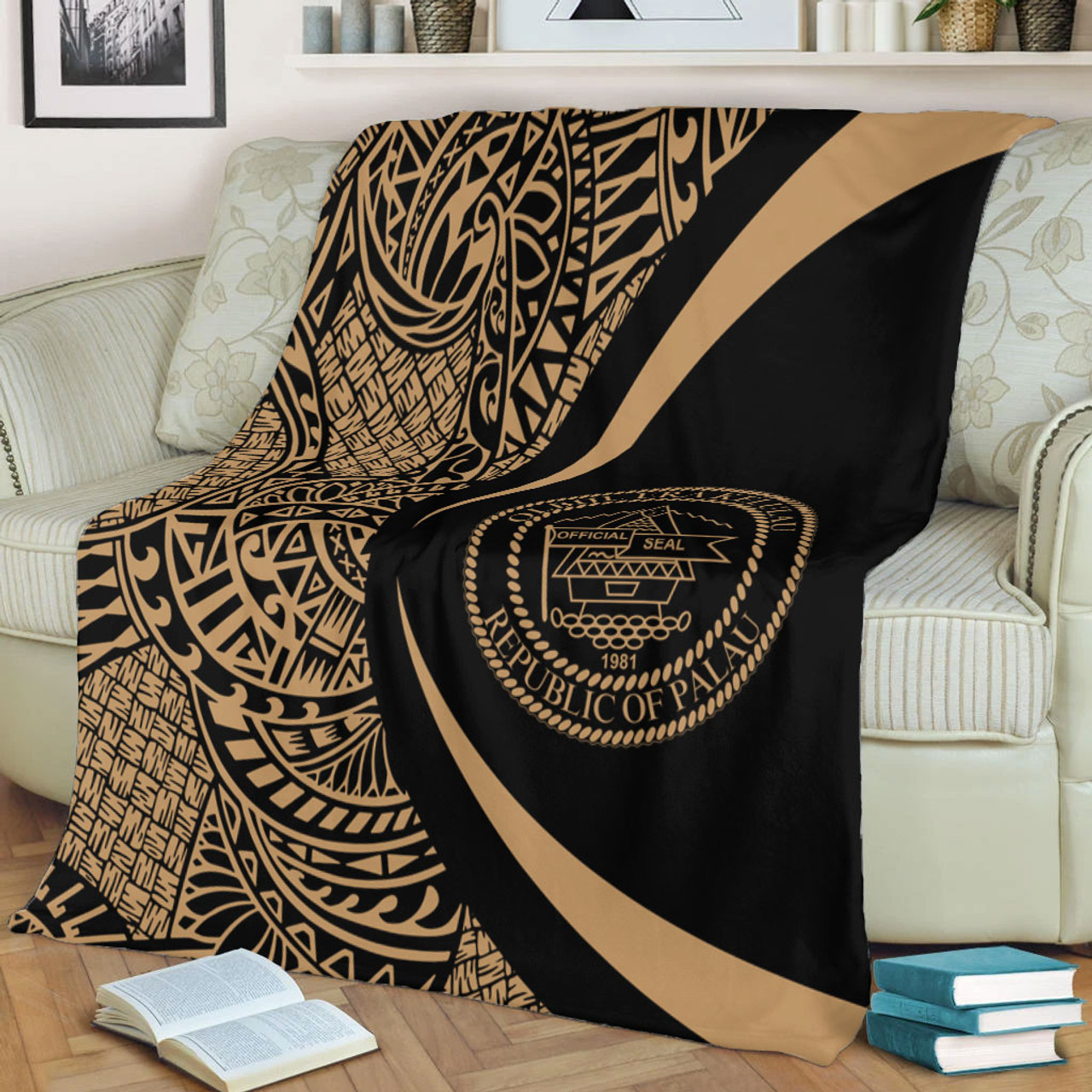 Palau Premium Blanket Lauhala Gold Circle Style