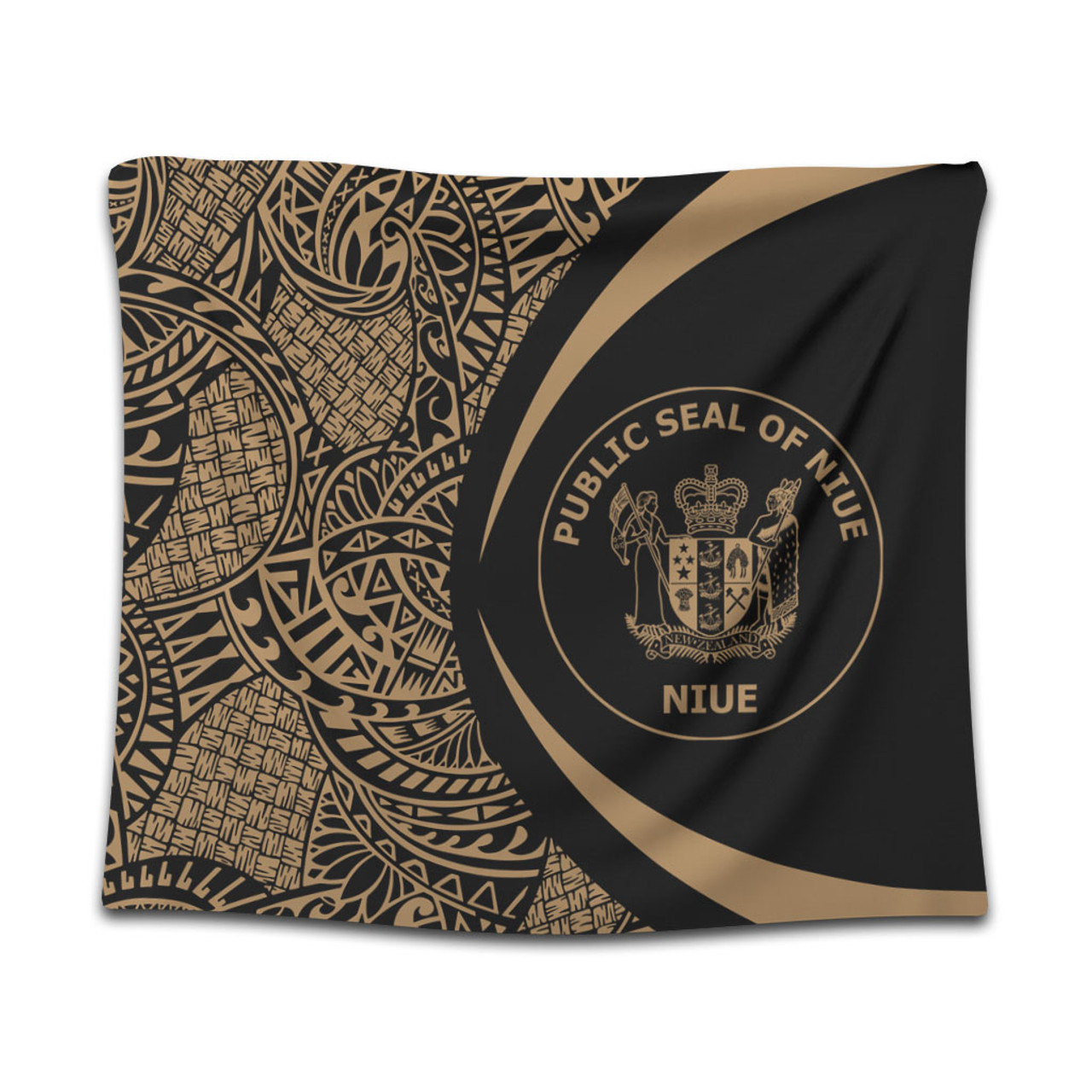 Niue Tapestry Lauhala Gold Circle Style