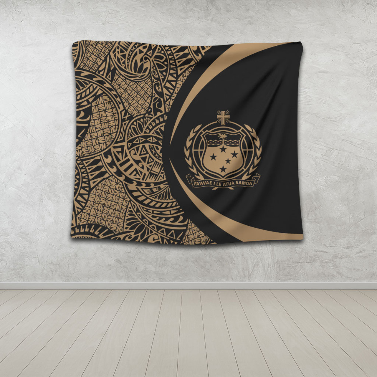 Samoa Tapestry Lauhala Gold Circle Style