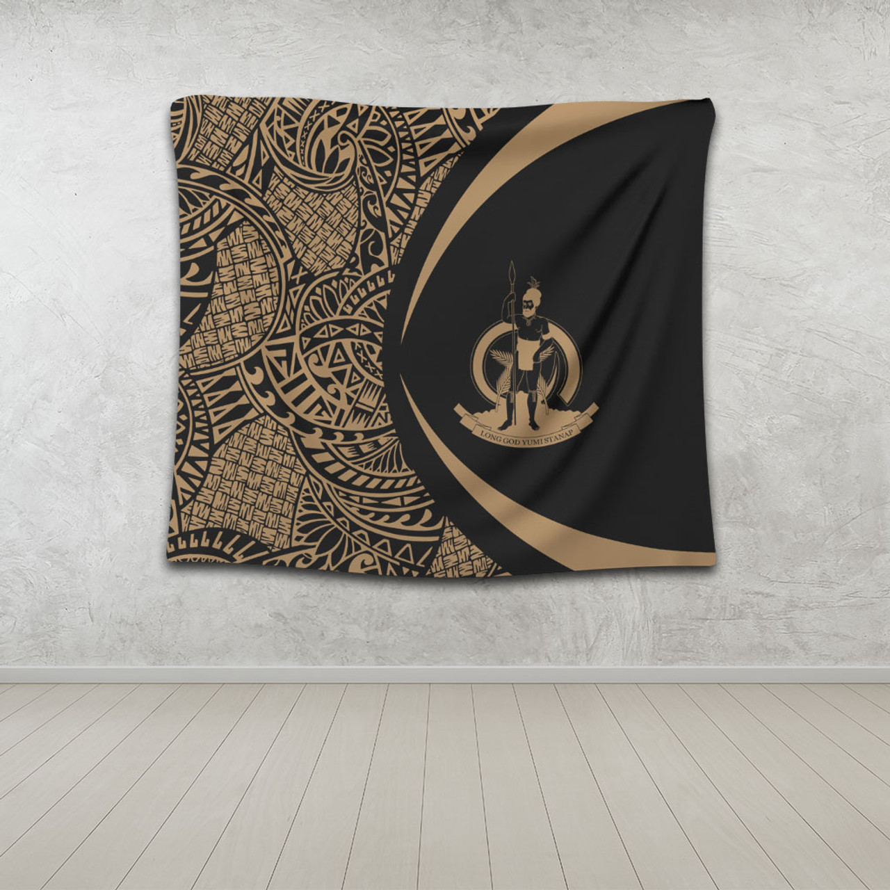 Vanuatu Tapestry Lauhala Gold Circle Style