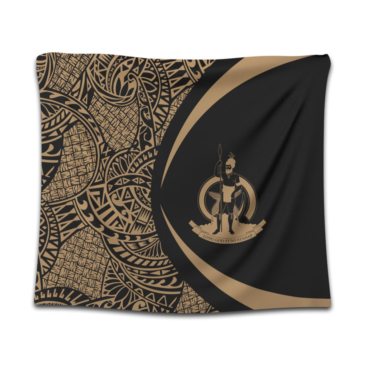Vanuatu Tapestry Lauhala Gold Circle Style