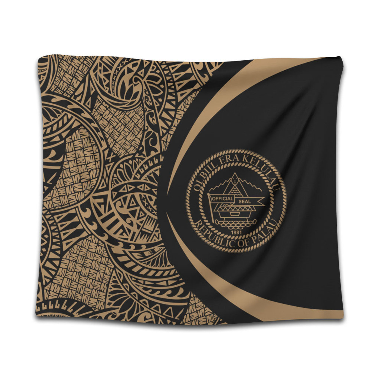 Palau Tapestry Lauhala Gold Circle Style