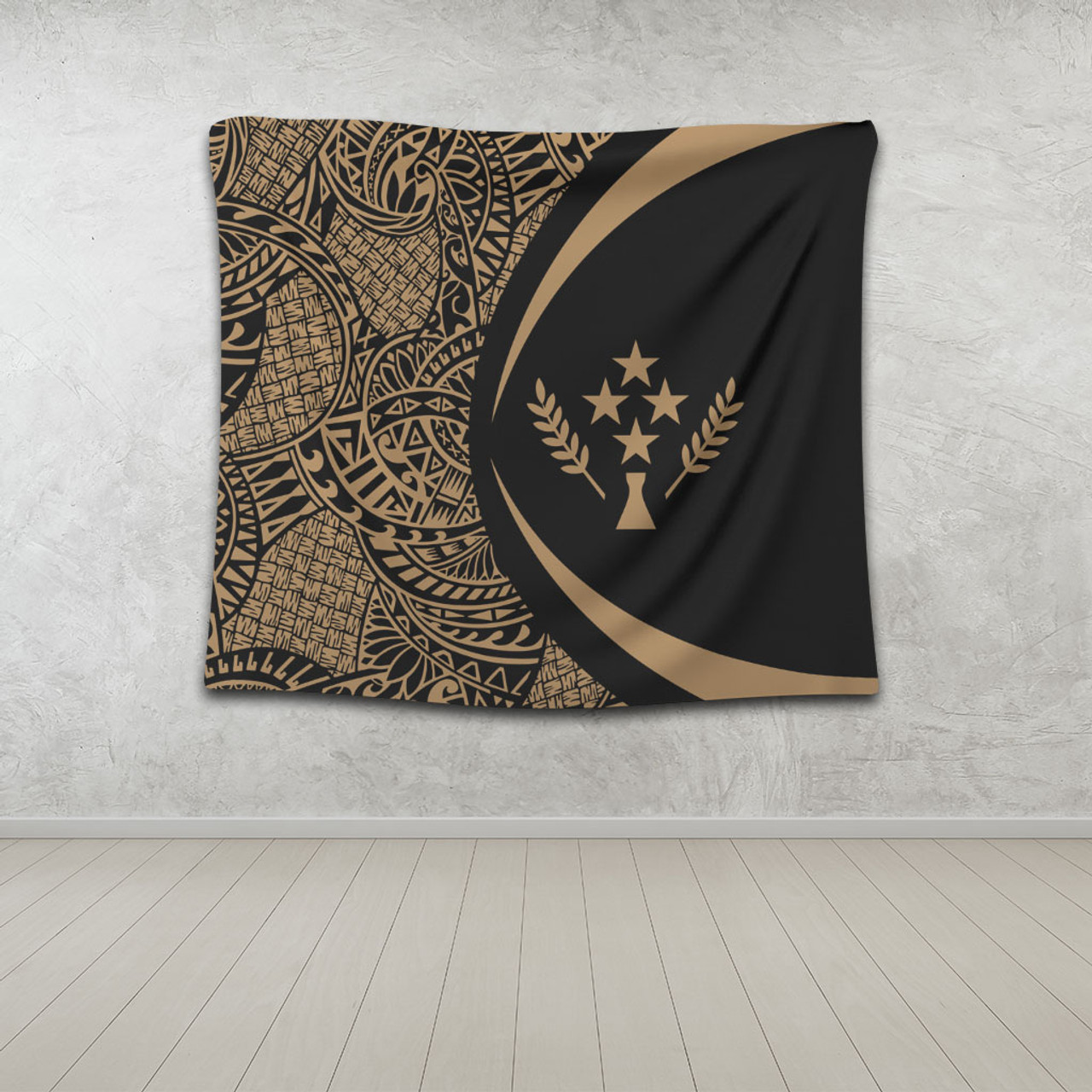 Kosrae Tapestry Lauhala Gold Circle Style