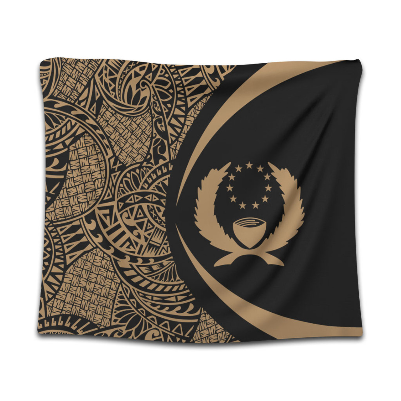 Pohnpei State Tapestry Lauhala Gold Circle Style