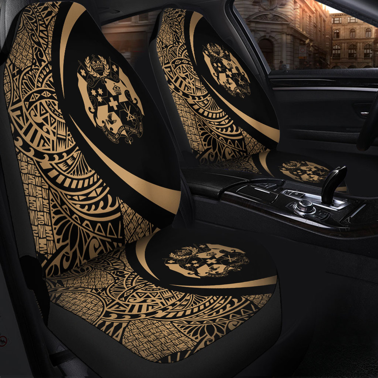 Tonga Car Seat Covers Lauhala Gold Circle Style