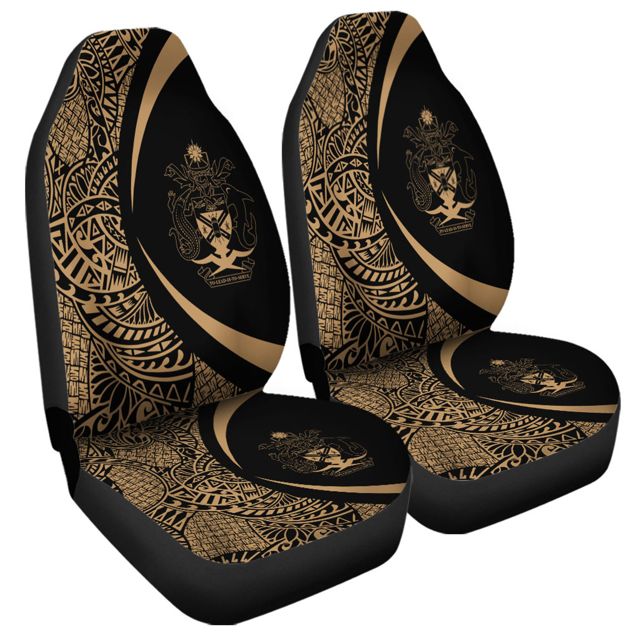 Solomon Islands Car Seat Covers Lauhala Gold Circle Style