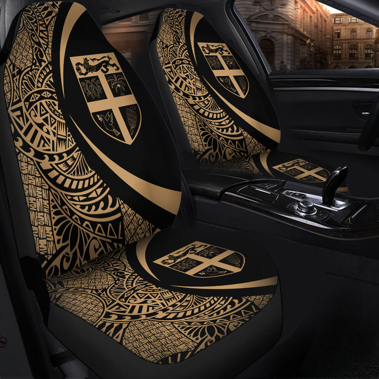 Fiji Car Seat Covers Lauhala Gold Circle Style