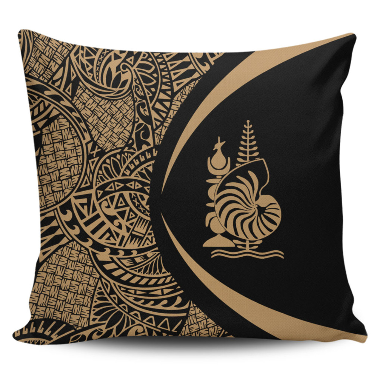 New Caledonia Pillow Cover Lauhala Gold Circle Style