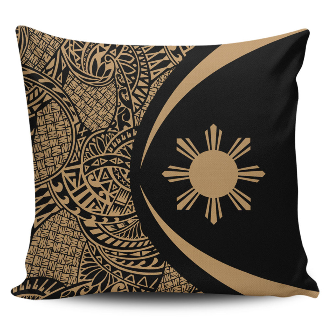 Philippines Filipinos Pillow Cover Lauhala Gold Circle Style