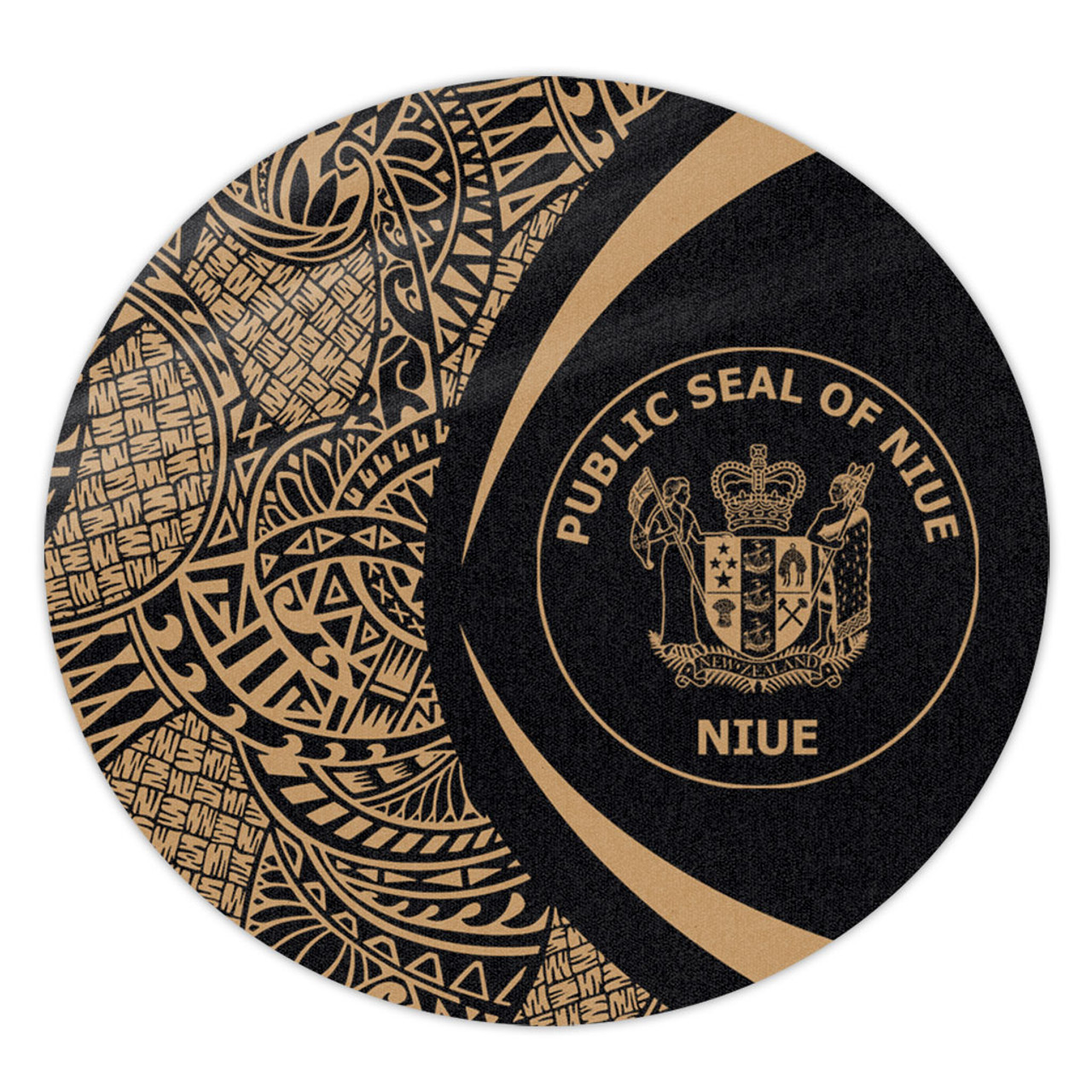 Niue Round Rug Lauhala Gold Circle Style