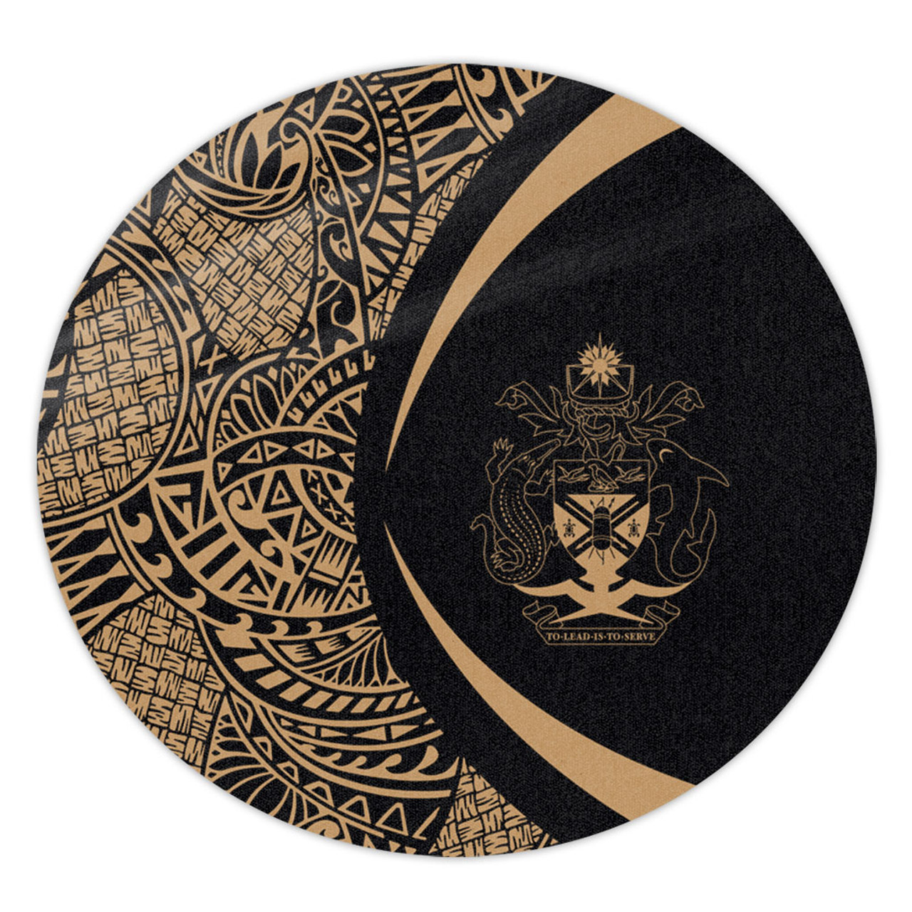 Solomon Islands Round Rug Lauhala Gold Circle Style