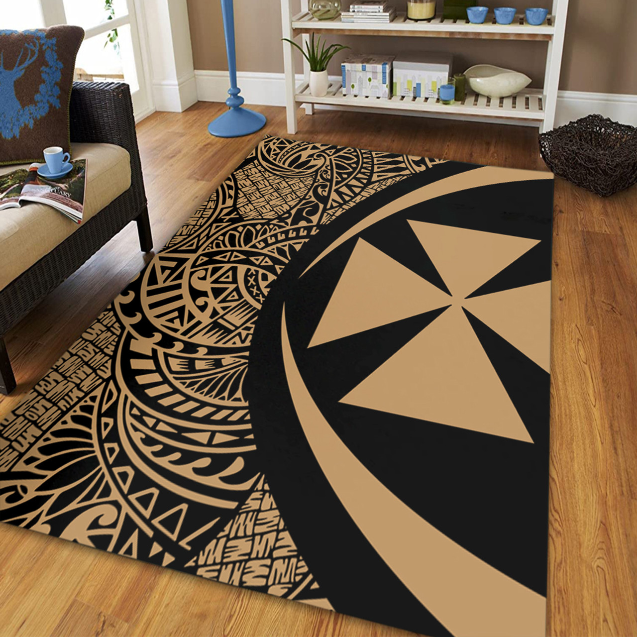 Wallis And Futuna Area Rug Lauhala Gold Circle Style