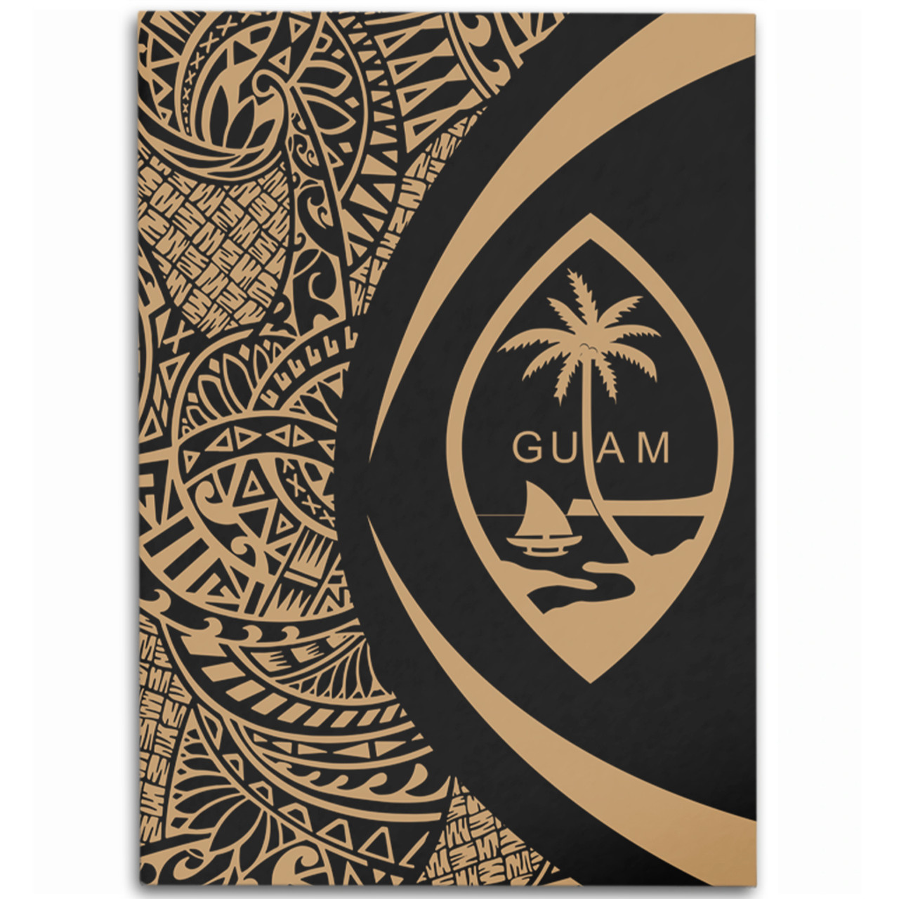Guam Area Rug Lauhala Gold Circle Style