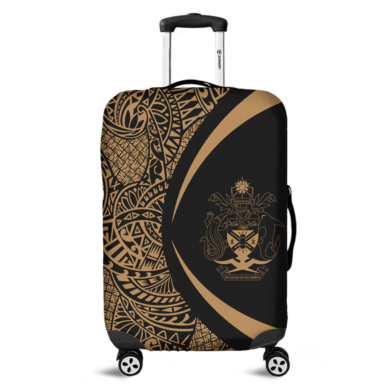 Solomon Islands Luggage Cover Lauhala Gold Circle Style