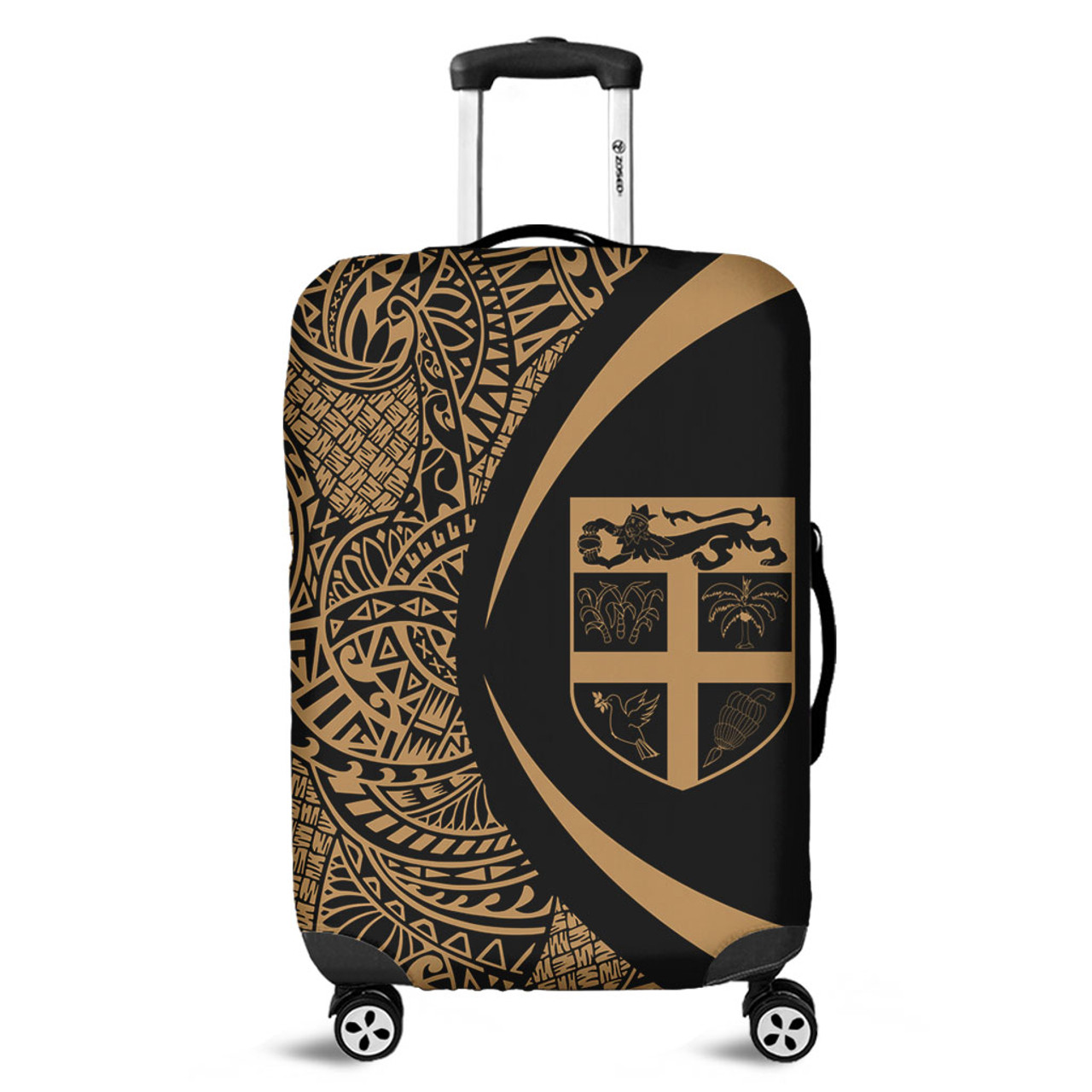 Fiji Luggage Cover Lauhala Gold Circle Style