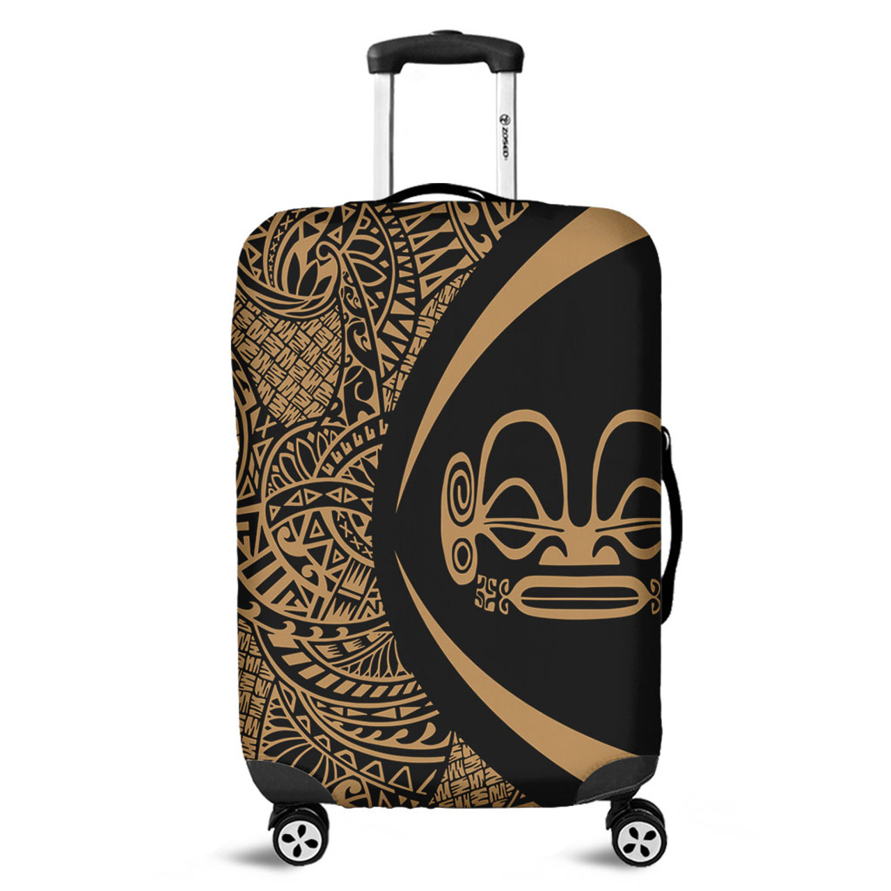 Marquesas Islands Luggage Cover Lauhala Gold Circle Style
