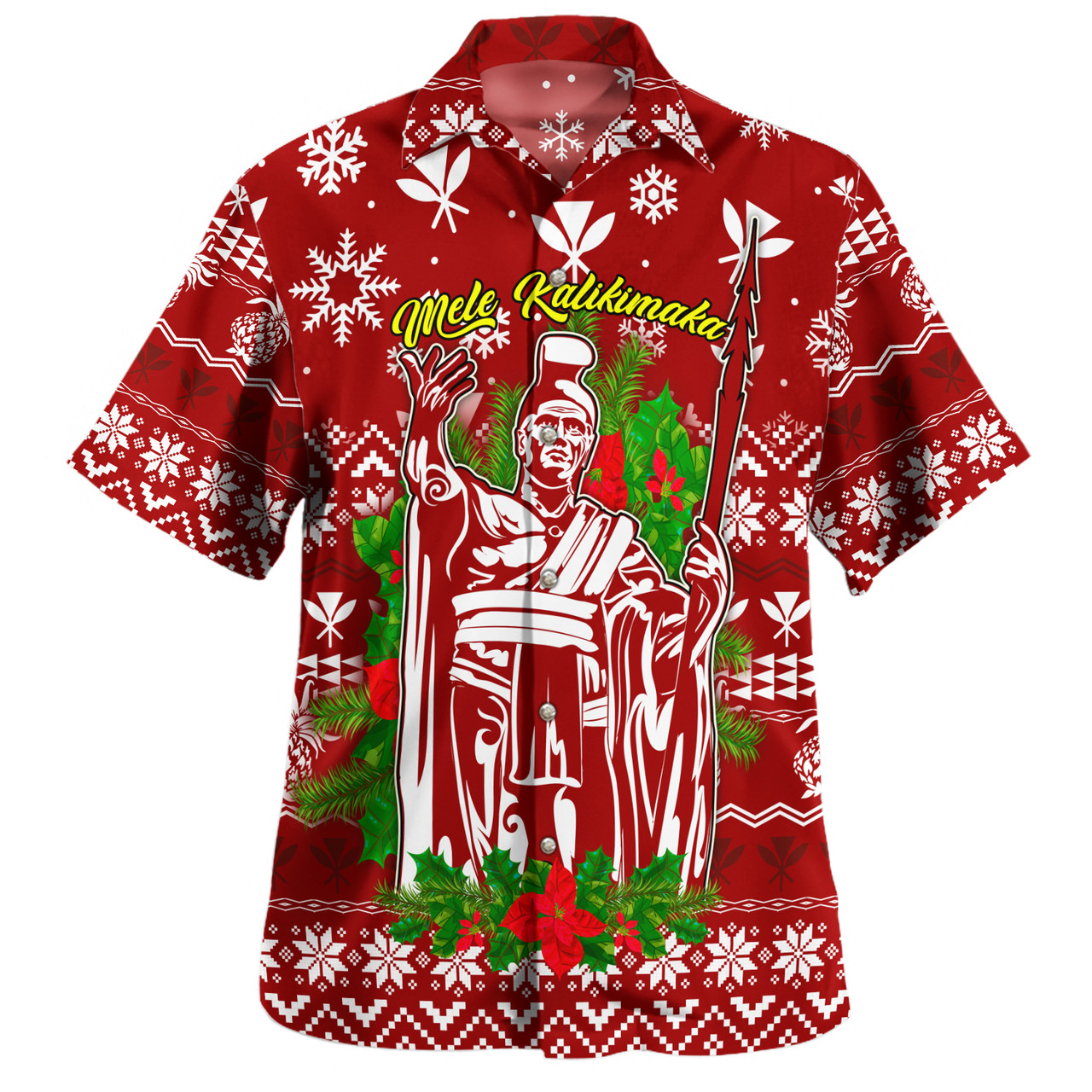 Hawaii Hawaiian Shirt Christmas Hawaii King Kanaka Maoli Pattern