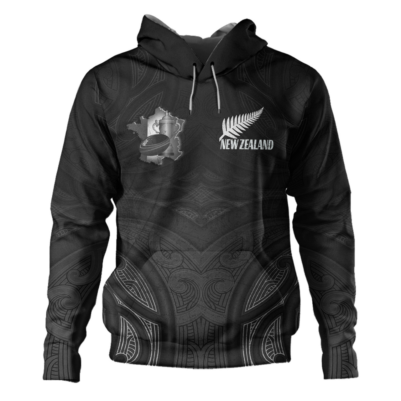 New Zealand Hoodie Rugby Ball Style