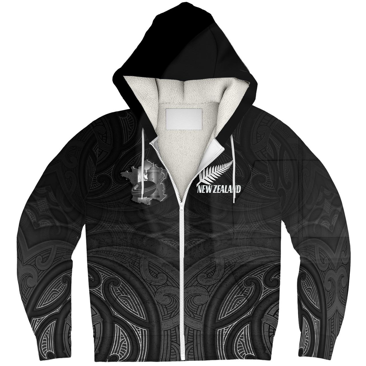 New Zealand Sherpa Hoodie Rugby Ball Style