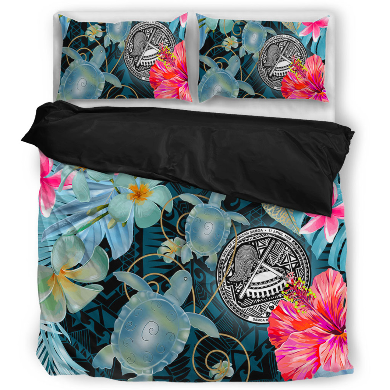 American Samoa Bedding Set Turtle Tropical Beach