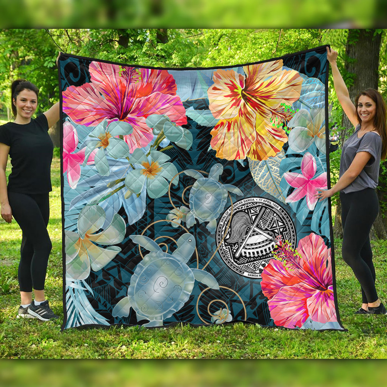 American Samoa Premium Quilt Turtle Tropical Beach