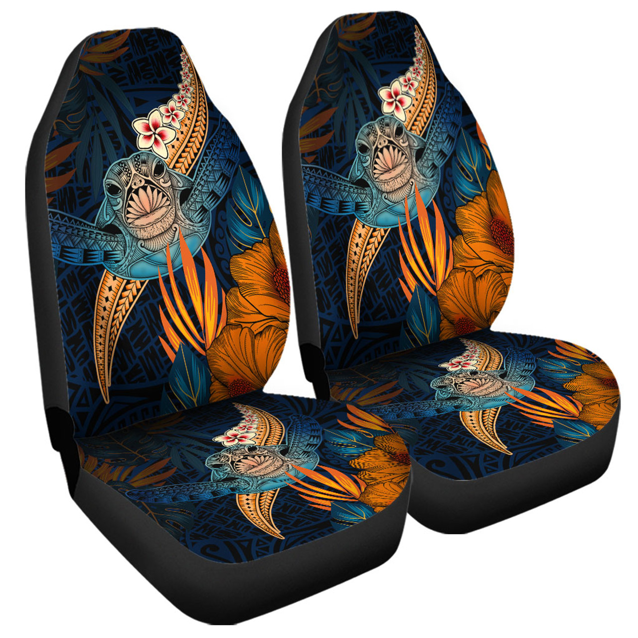 Hawaii Car Seat Covers Turtle Design With Hibiscus Tropical Style
