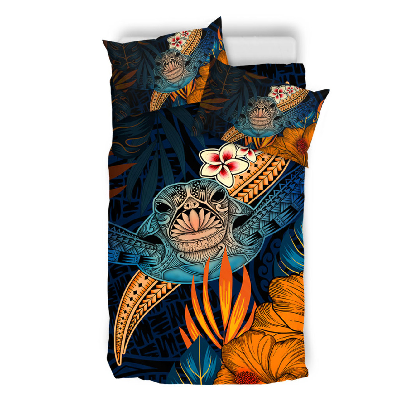 Hawaii Bedding Set Turtle Design With Hibiscus Tropical Style