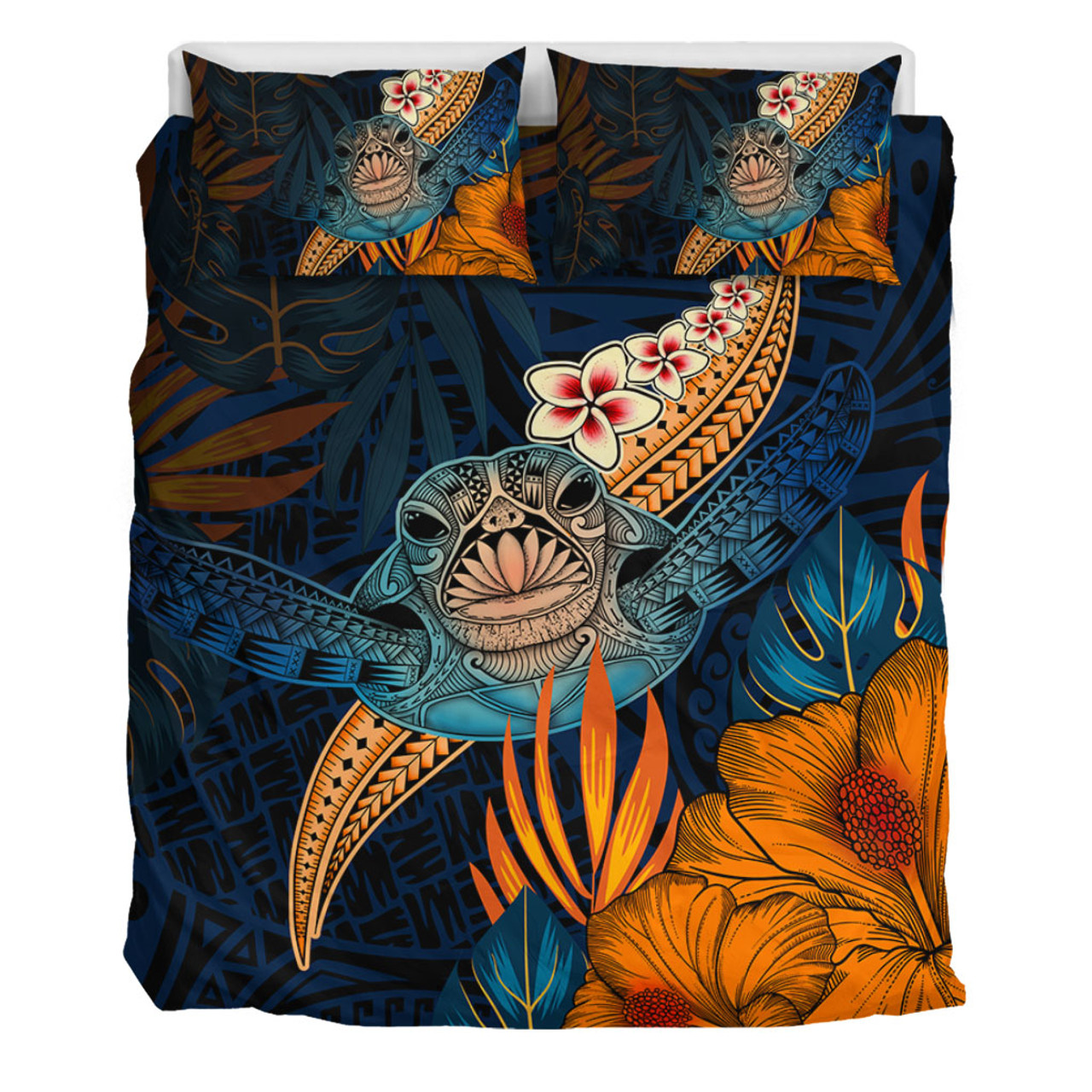 Hawaii Bedding Set Turtle Design With Hibiscus Tropical Style