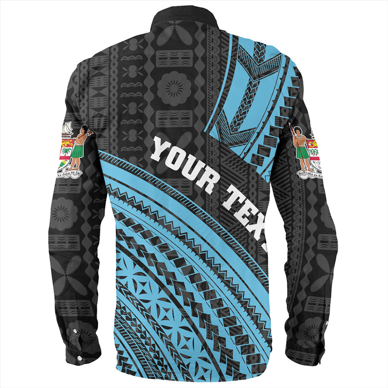 Fiji Long Sleeve Shirt Custom Melanesian Tattoo Simple