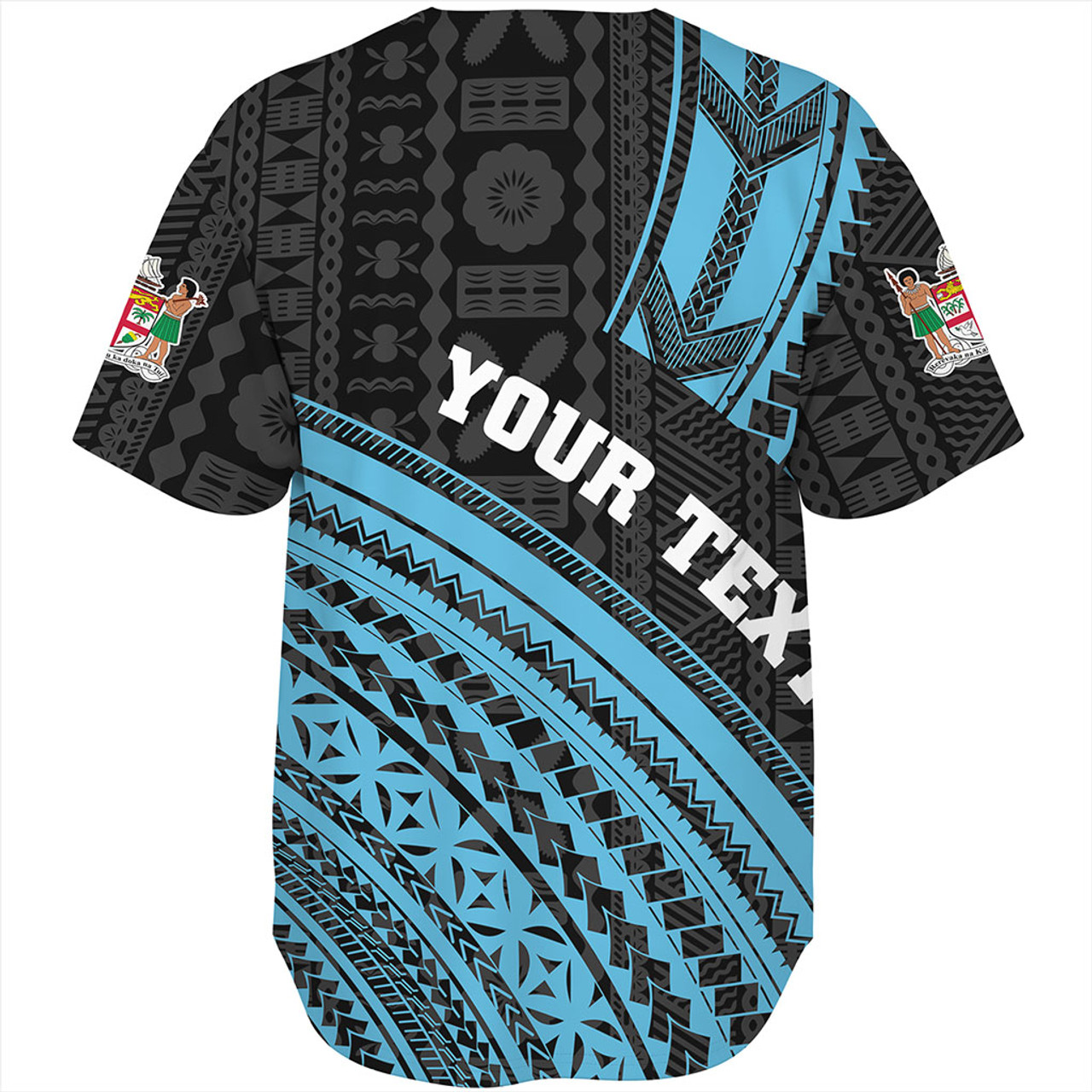 Fiji Baseball Shirt Custom Melanesian Tattoo Simple