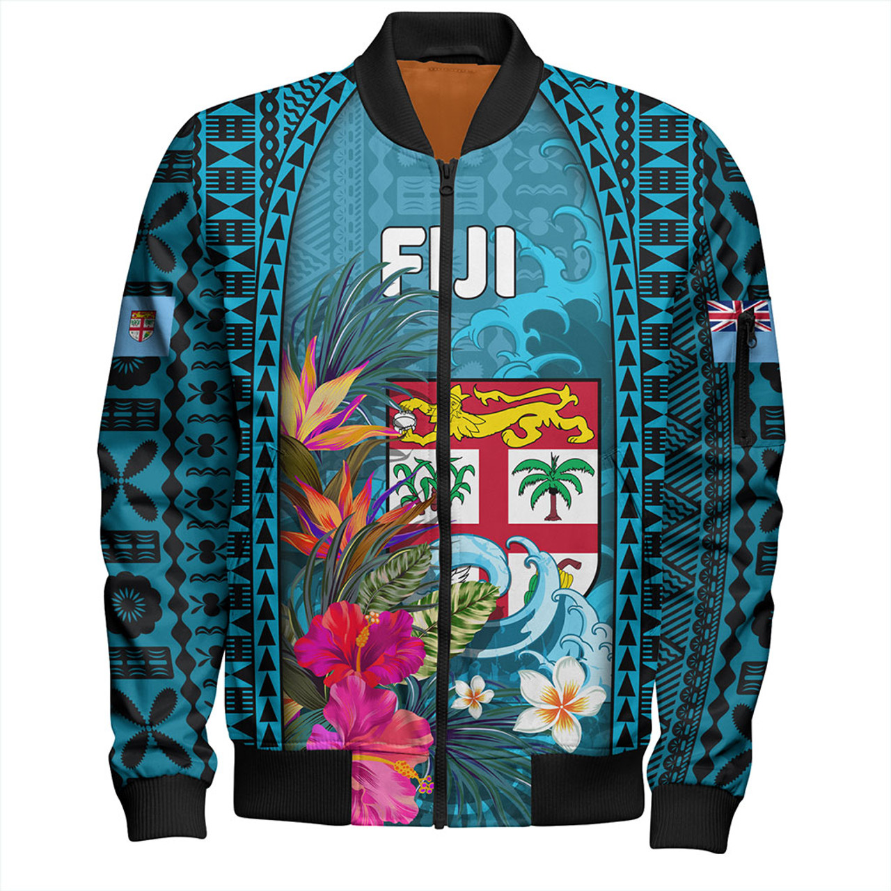 Fiji Bomber Jacket Bula Island Wave Tropical