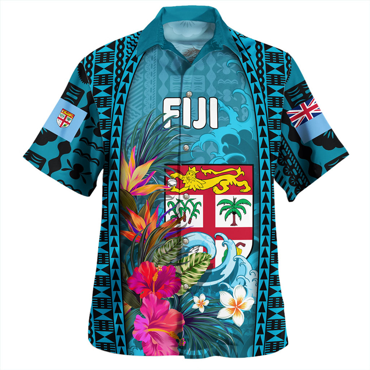 Fiji Hawaiian Shirt Bula Island Wave Tropical