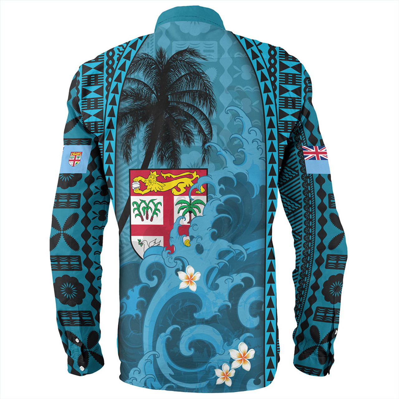 Fiji Long Sleeve Shirt Bula Island Wave Tropical