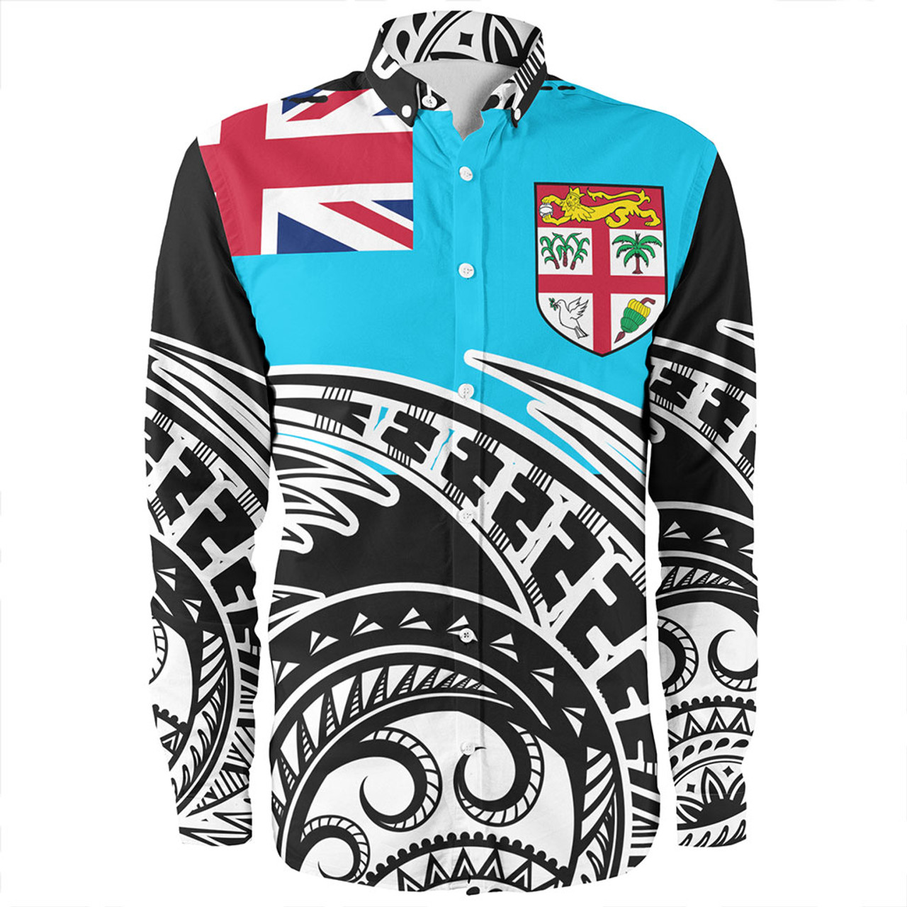 Fiji Long Sleeve Shirt Custom Ethnic Style