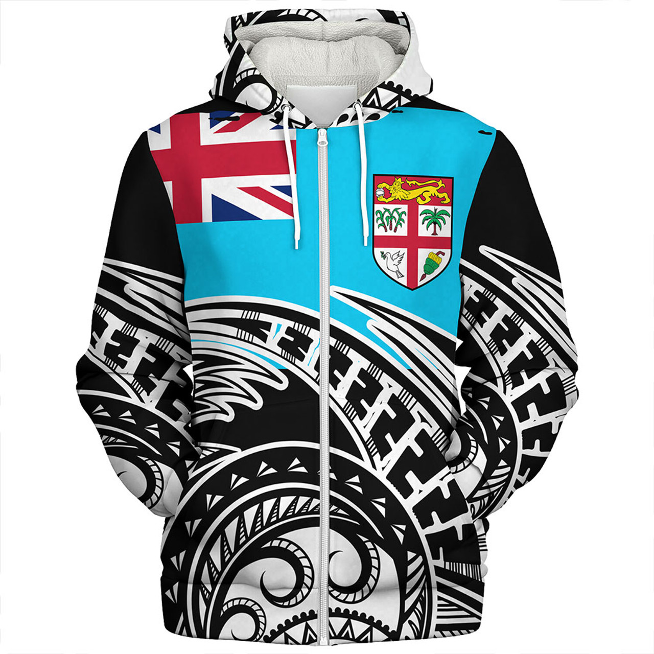 Fiji Sherpa Hoodie Custom Ethnic Style