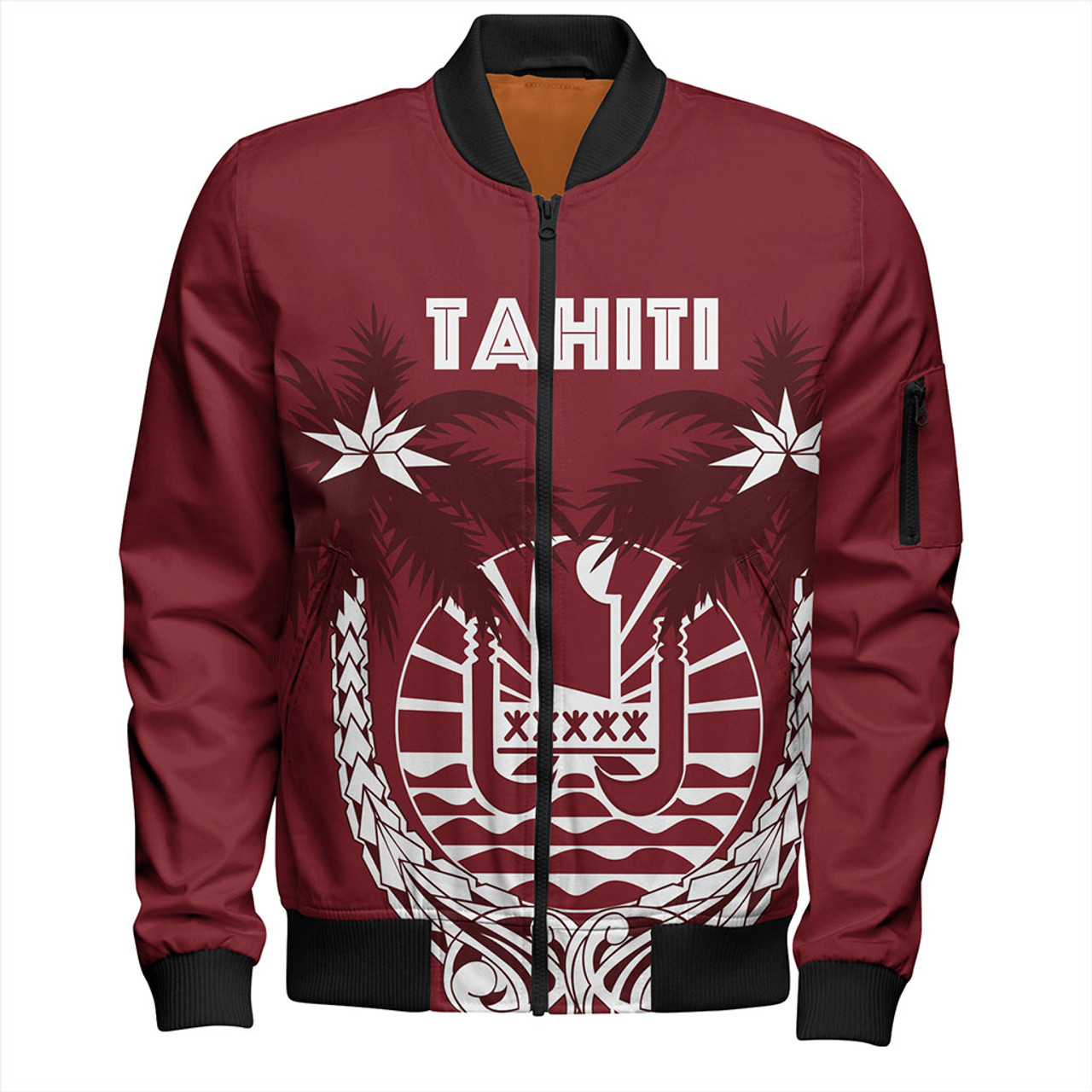 Tahiti Bomber Jacket Coat Of Arms Coconut