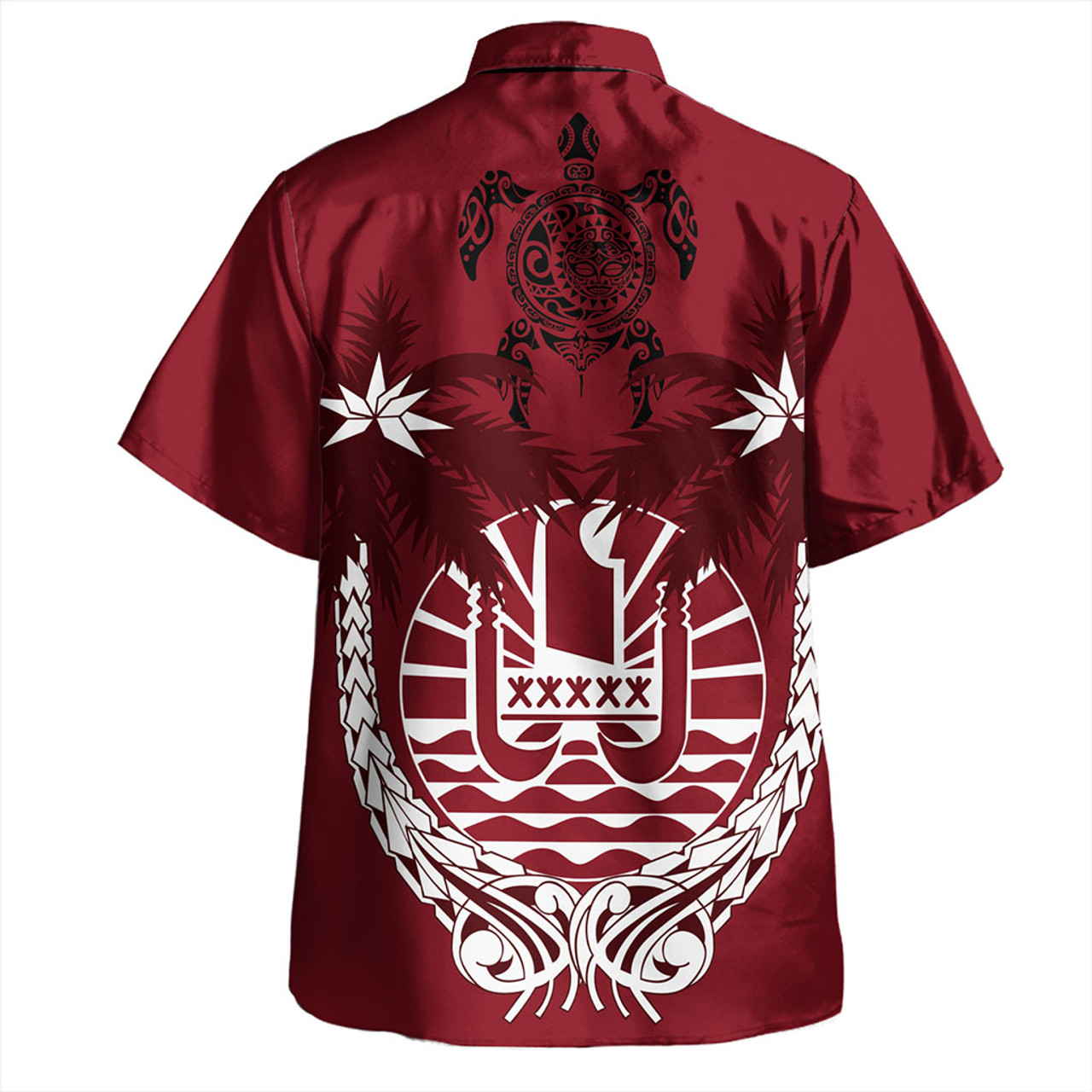 Tahiti Hawaiian Shirt Coat Of Arms Coconut