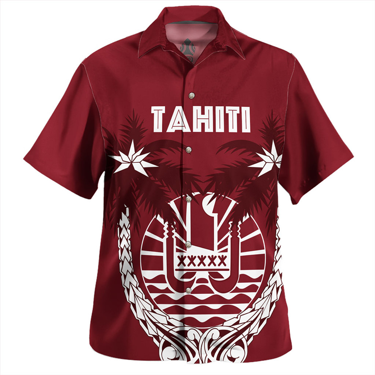 Tahiti Hawaiian Shirt Coat Of Arms Coconut