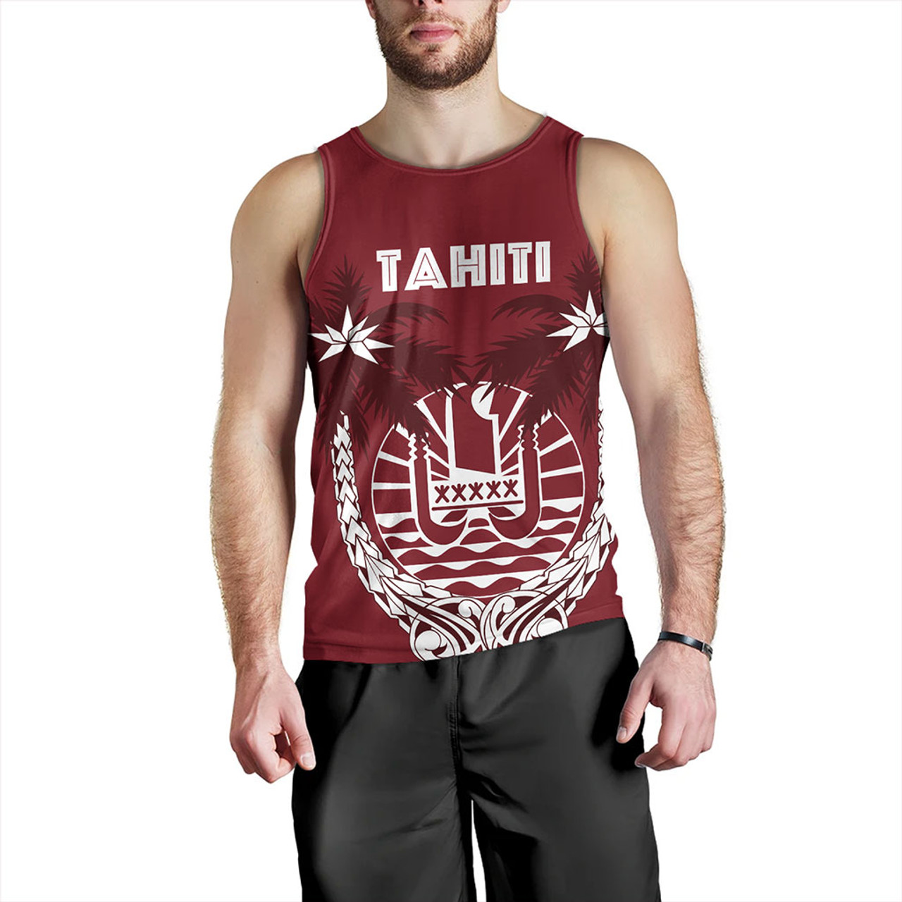 Tahiti Tank Top Coat Of Arms Coconut